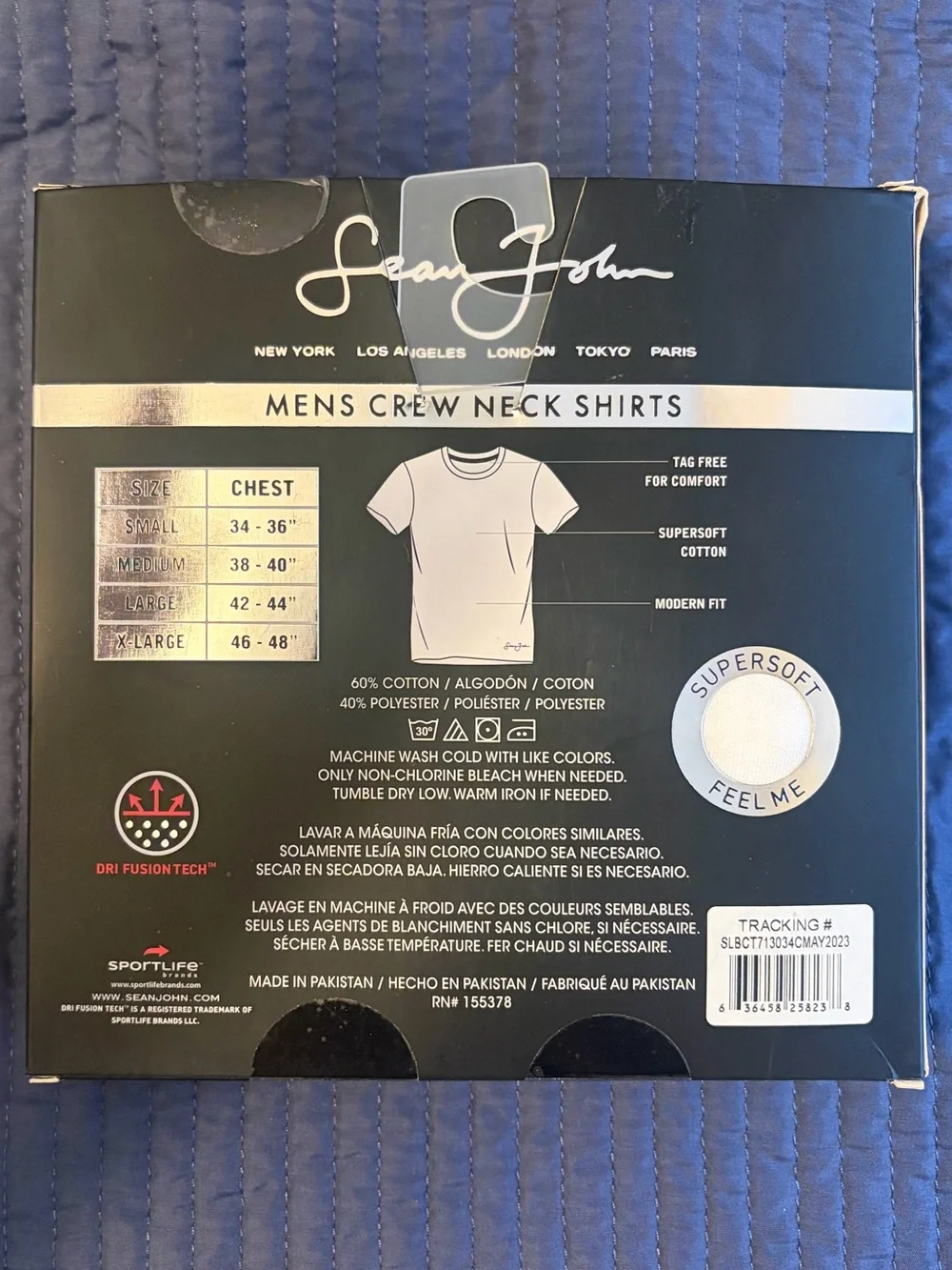 Sean John Men's White Crew Neck Cotton Shirts - 3 Pack